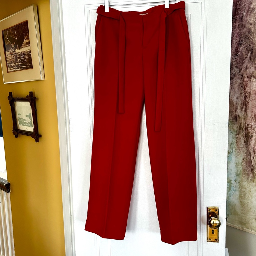 Gorgeous Banana Republic Cherry Red Drapey Wide Leg Trousers